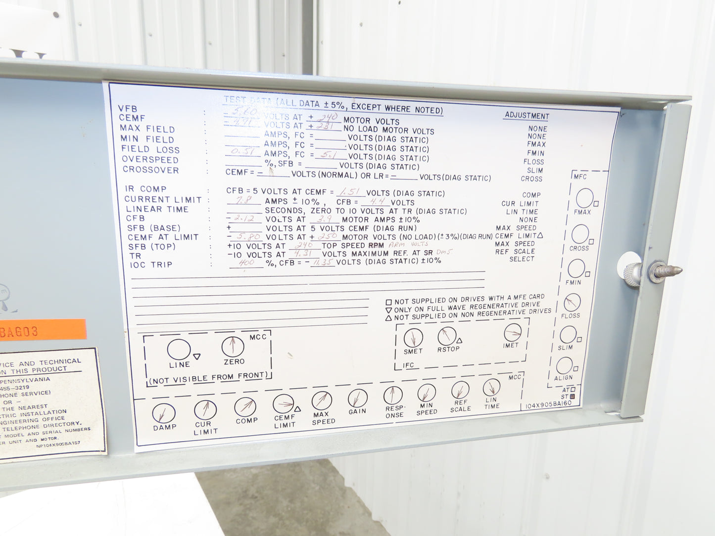 General Electric Valutrol DC Adjustable Speed Drive 600VAC 3PH Input *Read