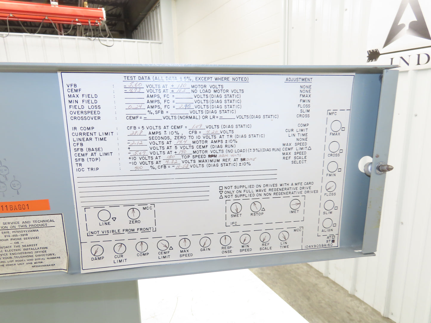 General Electric Valutrol DC Adjustable Speed Drive 600VAC 3PH Input *Read