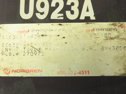 Norgren EC63D-A-1-X93M-90A-L-90-10-0 Pneumatic Power Clamp Arm EC63DA1X93M90A