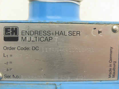 Endress + Hauser DC 11TAN-AA13C1BKR1 Multicap T Level Transducer Sensor 27"Probe