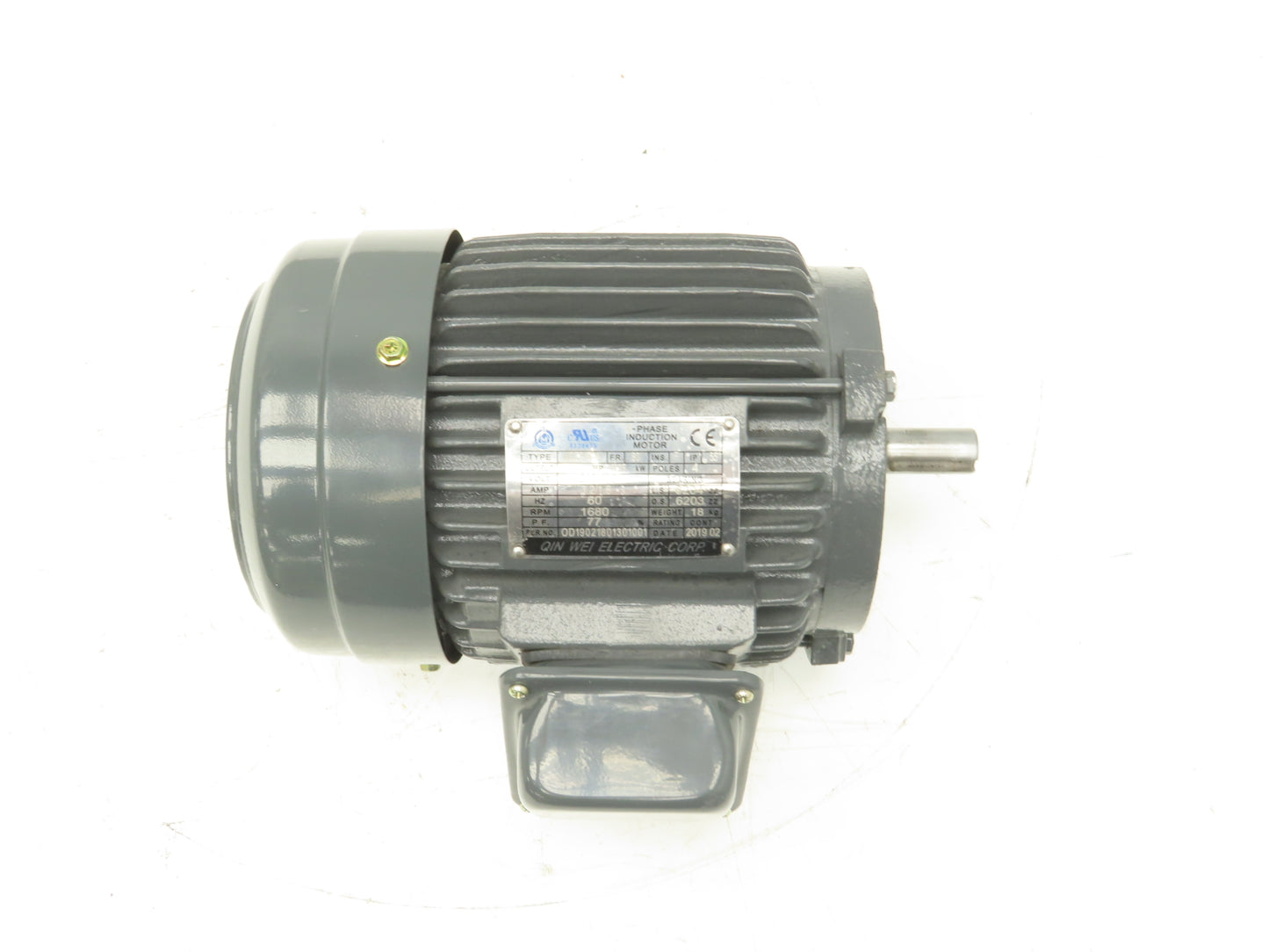 Qin Wei Electric MCE280-4 AC Motor 1Hp 1680rpm 240/480V 3PH IEC80