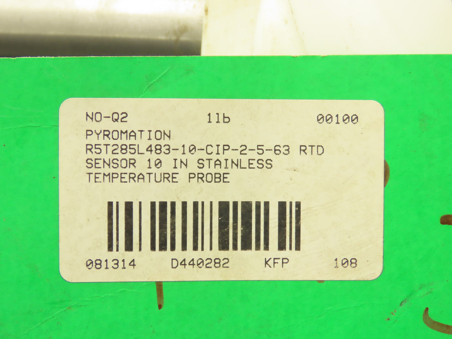 Pyromation R5T285L483-10-CIP-2-5-63 RTD Temperature Sensor 10"Probe Stainless