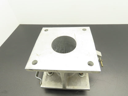 Industrial Injection Molding Hopper Base Side Discharge 5-1/2" Bolt Square Top