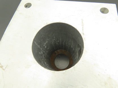 Industrial Injection Molding Hopper Base Side Discharge 5-1/2" Bolt Square Top