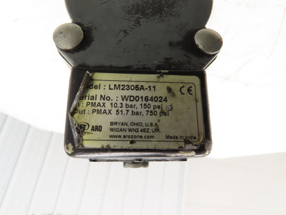 ARO LM2305A-11 Pneumatic Oil Pump Piston Type 5:1 55 Gal Drum 150PSI 2" x 33"