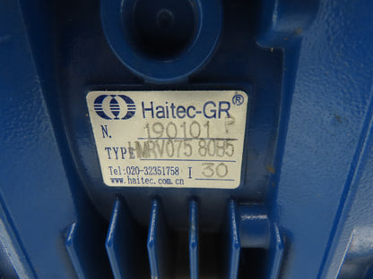 Haitec GR HMRV075 80B5 Worm Gearbox 30:1 Reducer 47 RPM Hollow RH or LH IEC 80