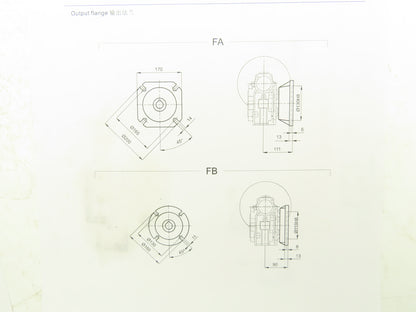 Haitec GR HMRV075 80B5 Worm Gearbox 30:1 Reducer 47 RPM Hollow RH or LH IEC 80