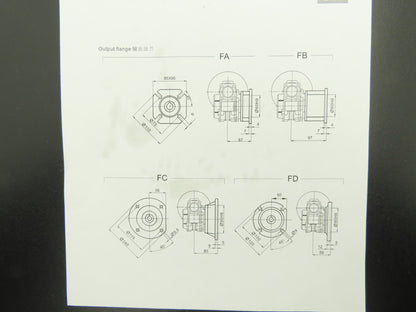 Haitec GR HMVF040 71B5 Worm Gearbox 5:1 Reducer 280 RPM Hollow Shaft IEC 71