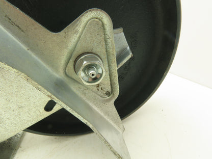 Colson 5-8-138 Caster Wheel Swivel 8" x 2" w/Lock Cast Iron 9-1/2" H Lot of 2