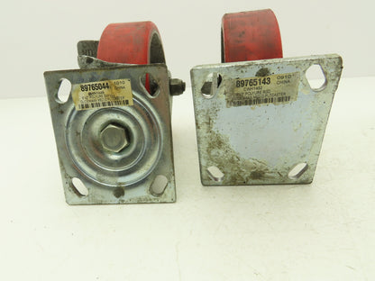 Glide Max 6" Caster Wheels Poly Set of (4) 2-Swivel w Lock & (2)-Fixed Lot of 4