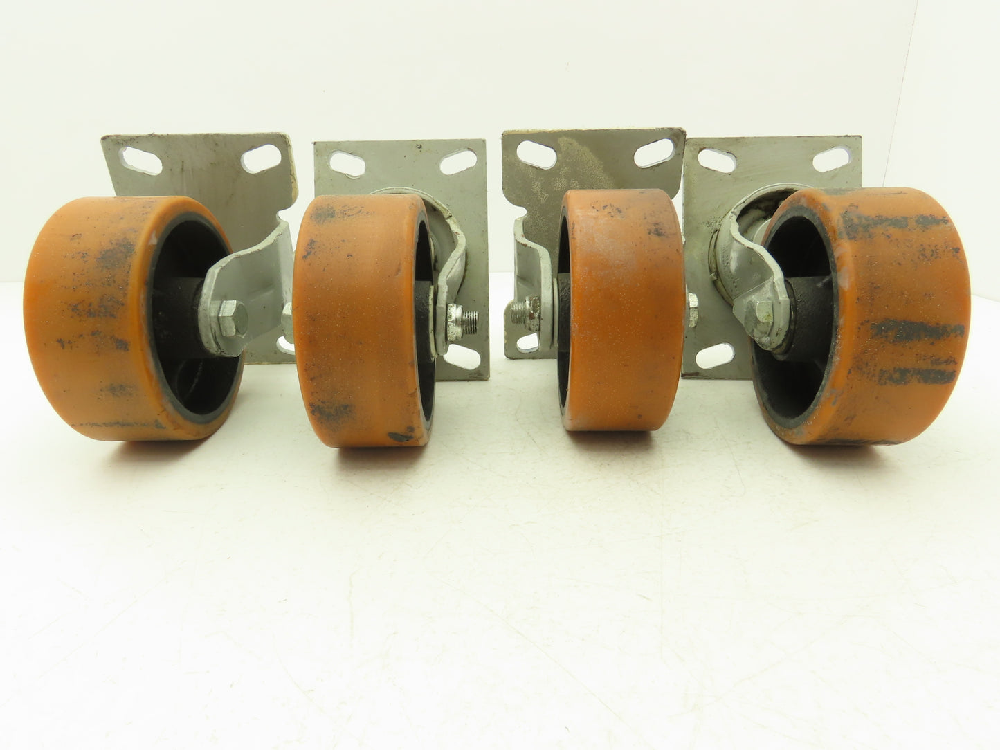 5" Caster Wheels Poly/Cast Set of 4 (2) Swivel (2) Rigid 6-1/2" H Lot of 4