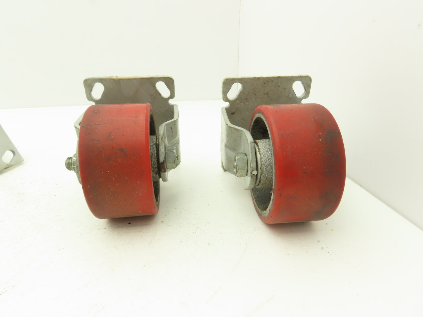 Fairbanks 4" Caster Wheel Poly/Cast (2) Swivel Locking (2) Rigid Lot of 4