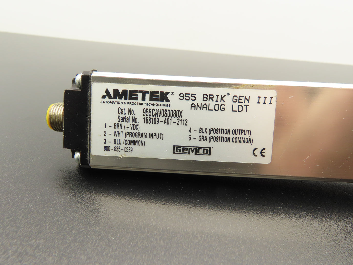 Ametek 955CAV0S0080X Linear Position Sensor Analog LDT BRIK GEN III 80mm 0-10V