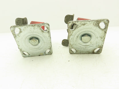 4" Caster Wheel Poly/Cast Locking Swivel Base 2" Wide 5-1/2" Height Lot of 2