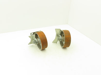 Albion 6" Swivel Caster Wheel Locking Cast Iron 7-1/2" Height Lot of 2