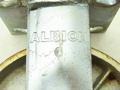Albion 6" Caster Wheel Cast Iron (2) Swivel Locking (2) Rigid 7-1/2"H Lot of 4
