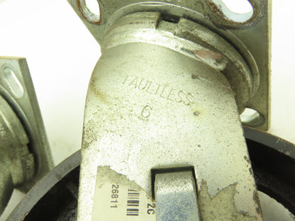 Faultless 6" Caster Wheel Swivel Locking 2" Wide 7-1/2" Height Lot of 2