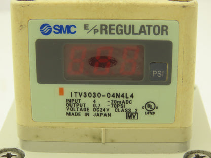 SMC ITV3030-04N4L4 3000 Size Electro-Pneumatic Regulator 24VDC 1/2" NPT