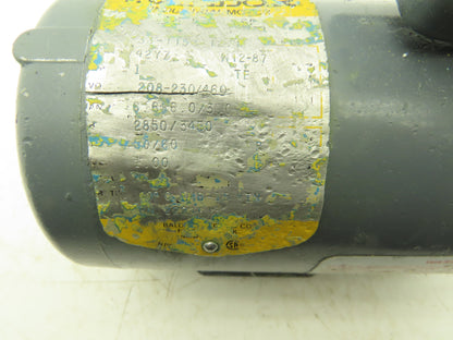 Baldor 2221613 Pump Motor 1Hp 3450rpm 230/460V 3PH 42YZ Slot Shaft 15-Min Duty