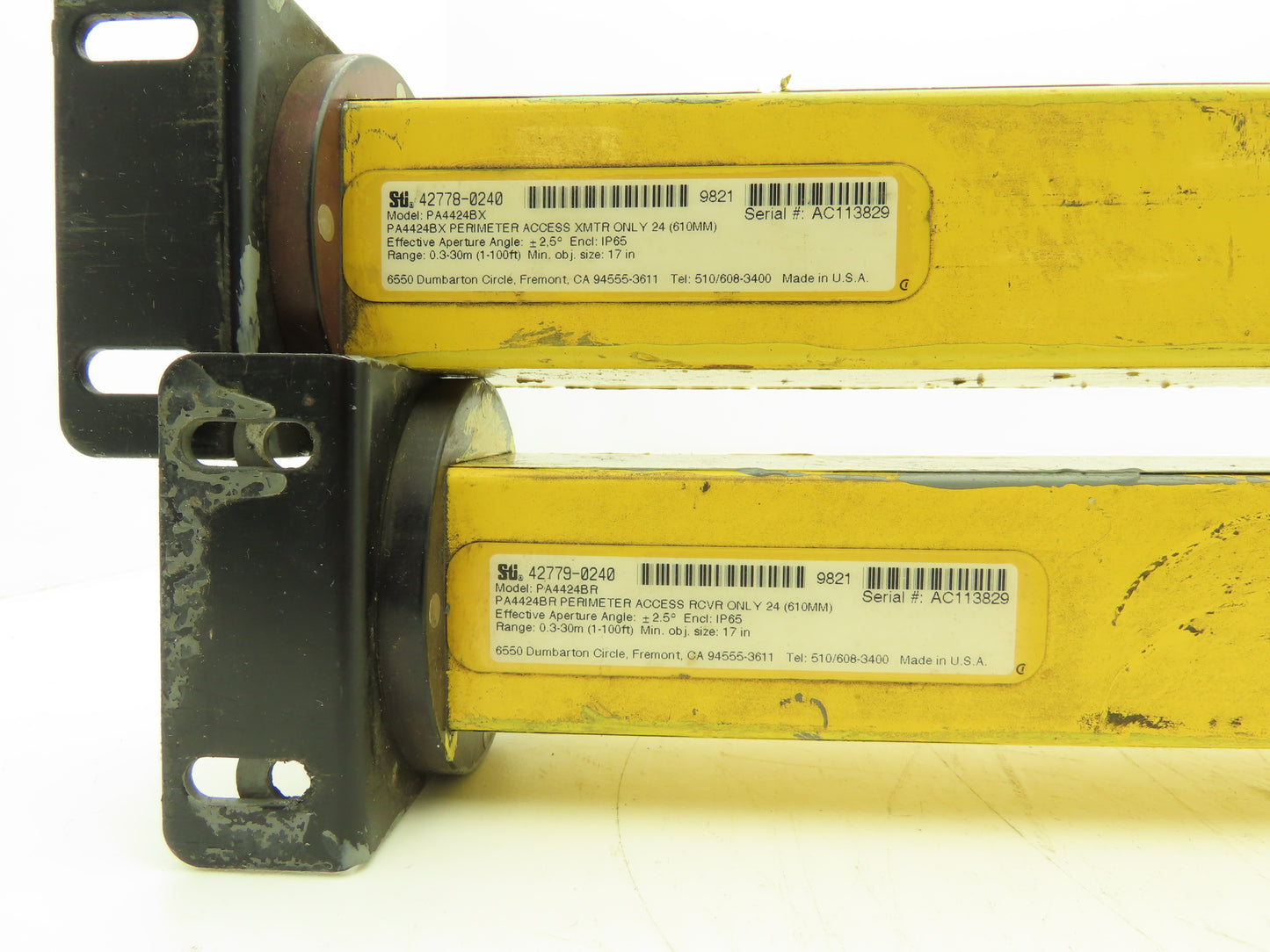 STI PA4424BX/PA4424BR Safety Perimeter Access Light Curtain Sender/ Receiver Set