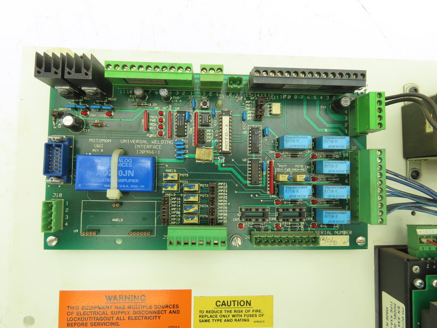 Yaskawa Motoman 131750-4 Robotic Welder Controller UWI Interface Rev B