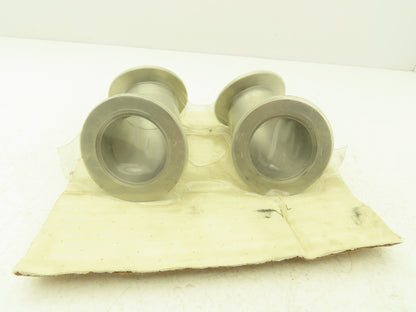 45 Degree Radius Vacuum Elbow Welded 3" Flange Stainless Steel Lot of 2