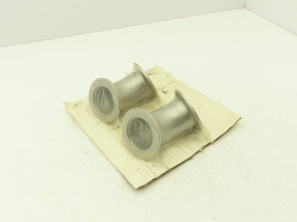 45 Degree Radius Vacuum Elbow Welded 3" Flange Stainless Steel Lot of 2