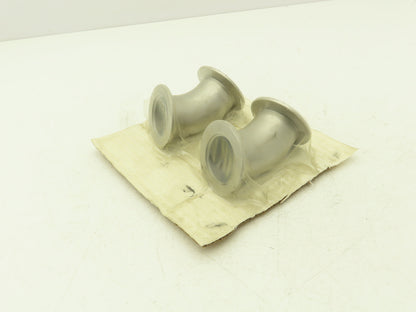 45 Degree Radius Vacuum Elbow Welded 3" Flange Stainless Steel Lot of 2