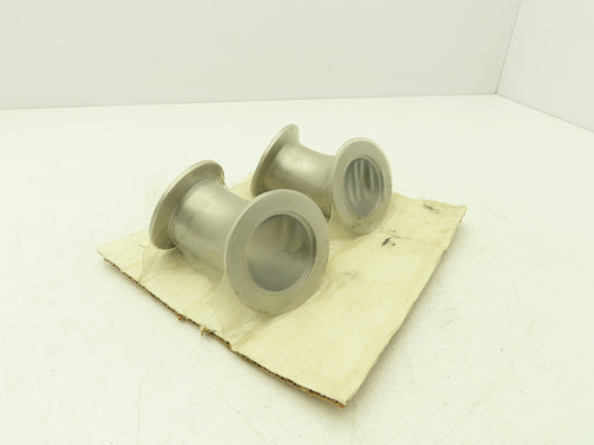 45 Degree Radius Vacuum Elbow Welded 3" Flange Stainless Steel Lot of 2