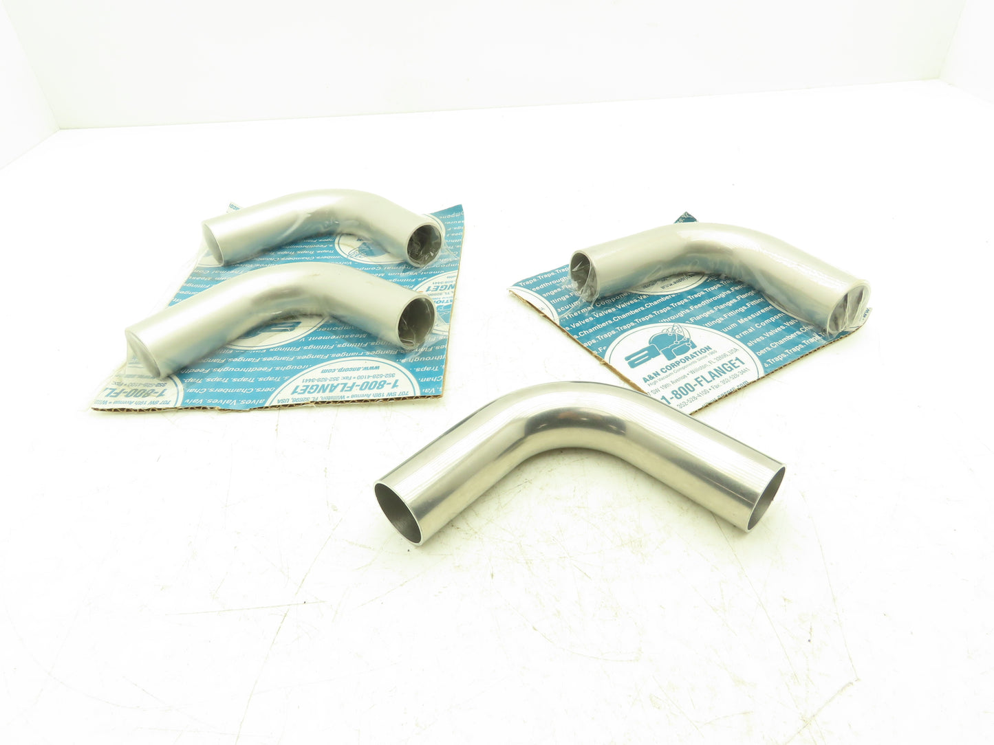 A & N 90 Degree Butt Weld Vacuum Elbow 1-1/2" Stainless Steel Lot of 4