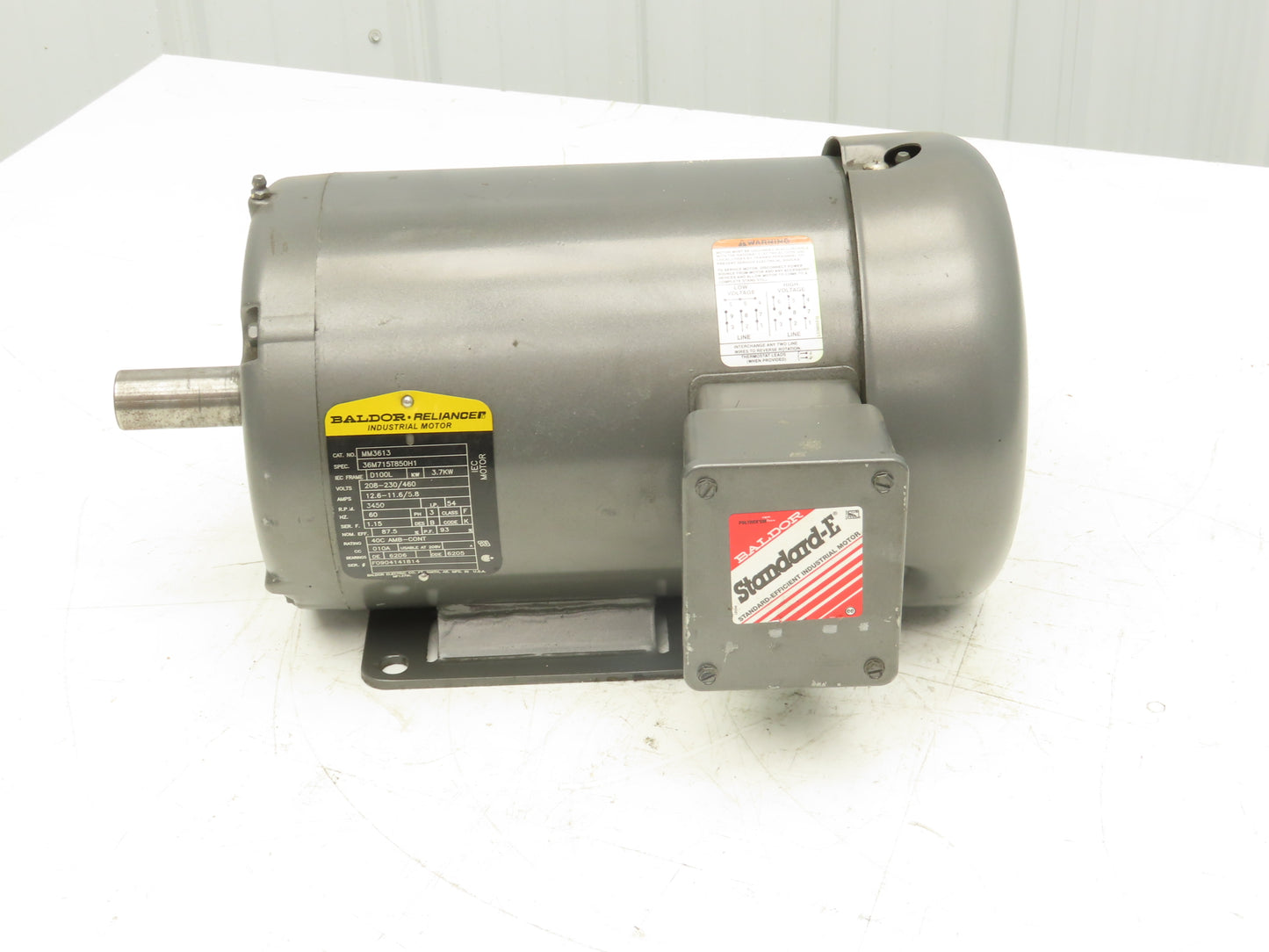 Baldor MM3613 Metric AC Motor 3.7kw 5Hp 3450 RPM 230/460V 3PH IEC D100L