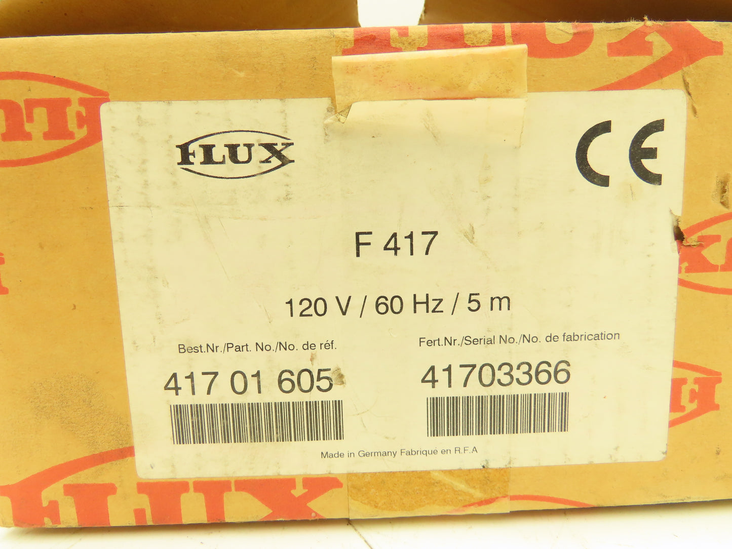 Flux F 417 Motor 120V 60Hz For Drum Container Pump Single Speed