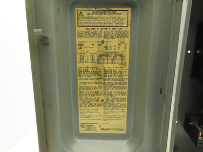 Square D H362 Heavy Duty Fused Safety Disconnect Switch 60A 600VAC Series F1