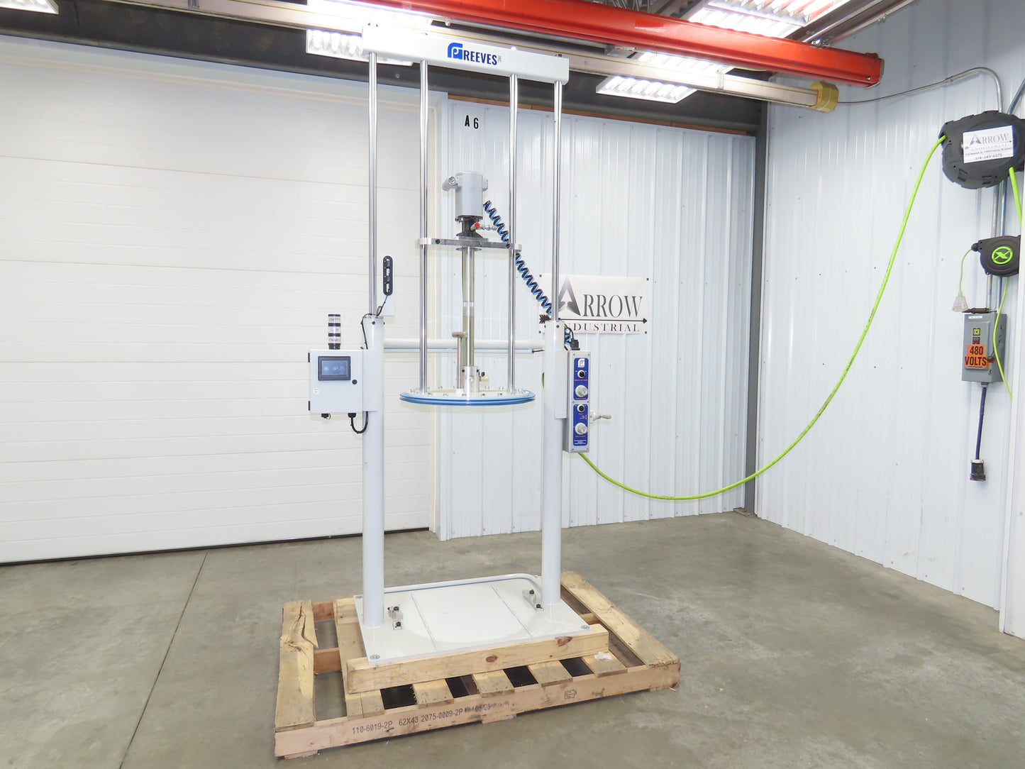 GP Reeves GDP20-400G70 Pneumatic Grease Pump Drum Unloader 55 Gal W/Accessories