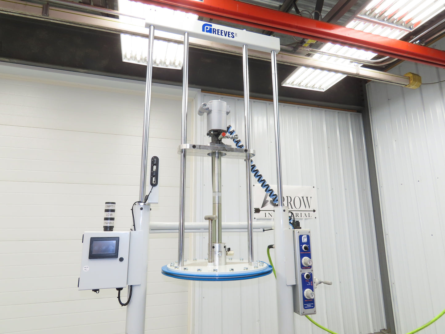 GP Reeves GDP20-400G70 Pneumatic Grease Pump Drum Unloader 55 Gal W/Accessories