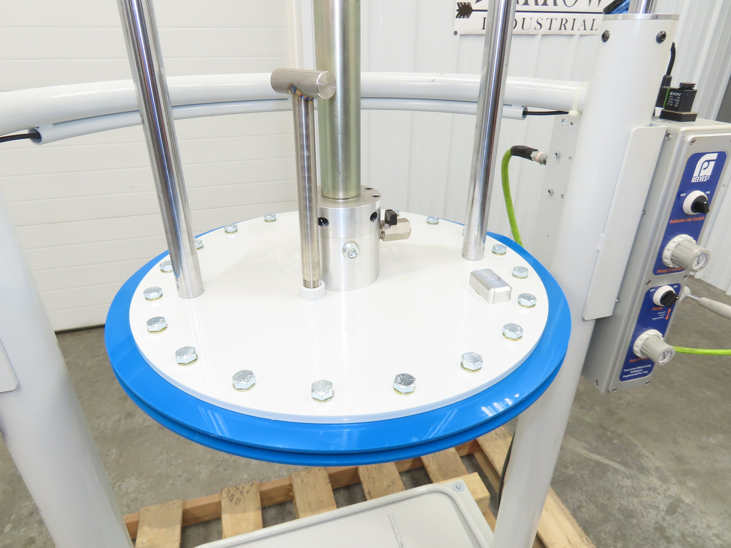 GP Reeves GDP20-400G70 Pneumatic Grease Pump Drum Unloader 55 Gal W/Accessories