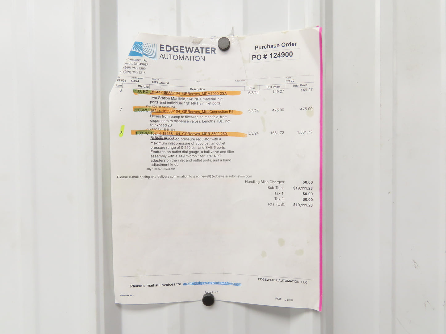 GP Reeves GDP20-400G70 Pneumatic Grease Pump Drum Unloader 55 Gal W/Accessories