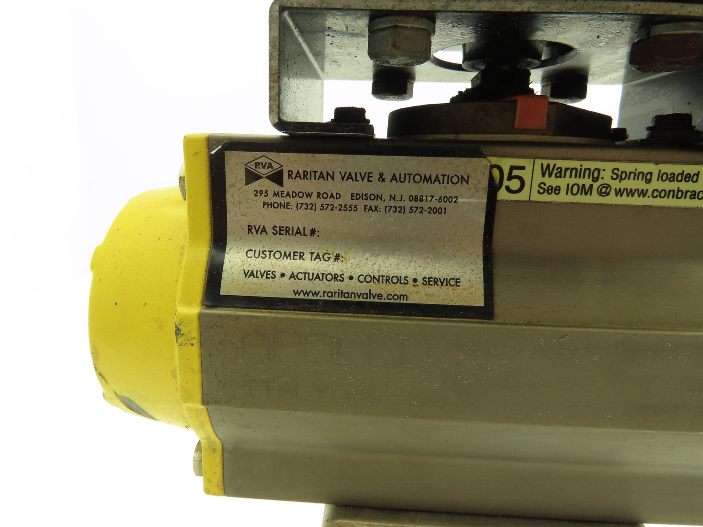 RVA 80SRB075 Pneumatic Actuator With Senitec Position Indicator 1/8" NPT 120PSI