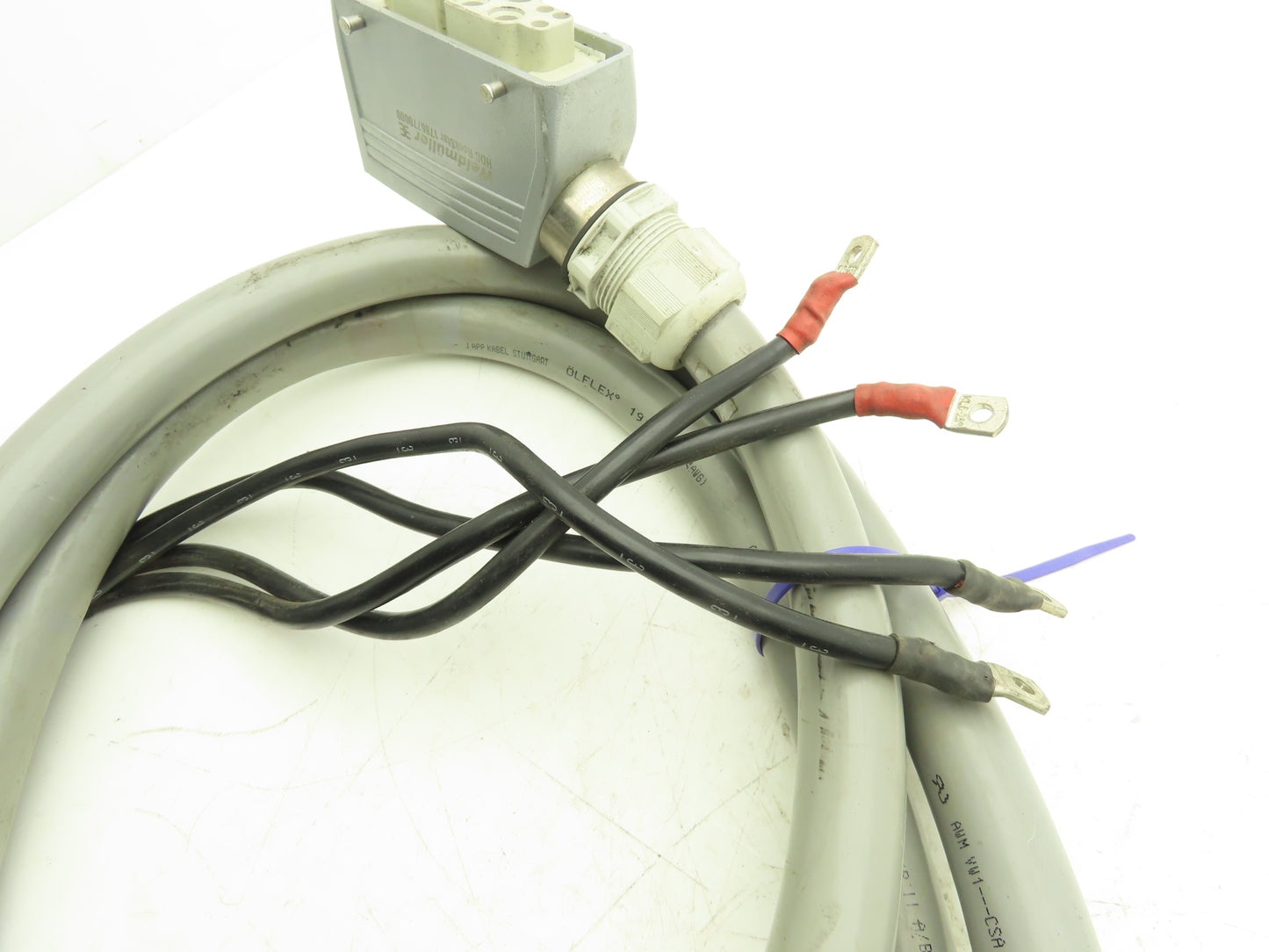 Lapp Kabel Olflex 191 5G25 Power Cable 4C 4AWG 600V 3PH w/6-Pin Connector 11'L