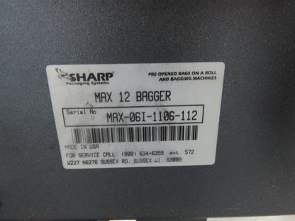 Sharp MAX 12 Bagging System Automatic Labeler SP203A Bagger Machine