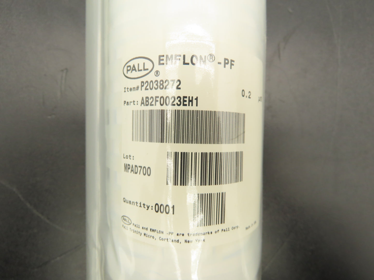 Pall AB2F0023EH1 Emlon-PF Pleated Filter Cartridge 0.2 Micron Fluoropolymer