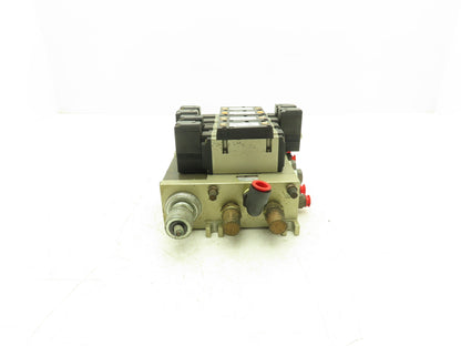 SMC NVFS3400-3FZ  4-Station Pneumatic Solenoid Valve Manifold 115V NVFS3100-3FZ