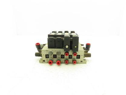 SMC NVFS3400-3FZ  4-Station Pneumatic Solenoid Valve Manifold 115V NVFS3100-3FZ