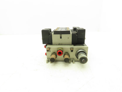 SMC NVFS3400-3FZB  4-Station Pneumatic Solenoid Valve Manifold 115V NVFS3100-3FZ
