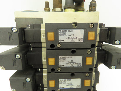 SMC VFS3300-3FZB  4-Station Pneumatic Solenoid Valve Manifold 115V VFS3100-3FZB