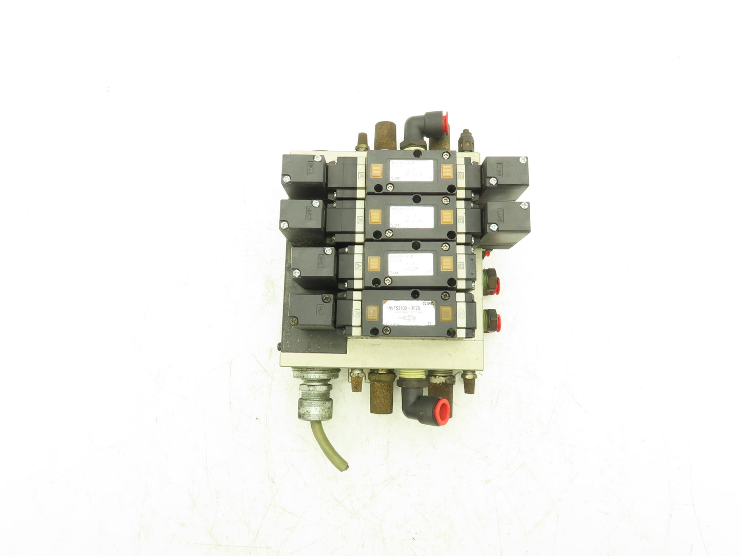 SMC VFS3300-3FZB  4-Station Pneumatic Solenoid Valve Manifold 115V VFS3100-3FZB