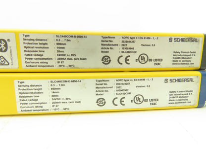 Schmersal SLC440COM-ER-0890-14 Safety Light Curtain Transmitter & Receiver Set