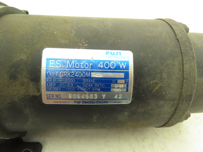 Fuji Electric GRK2400M-G10 ES Servo Motor Gearmotor 10:1 Ratio 400W 200 RPM