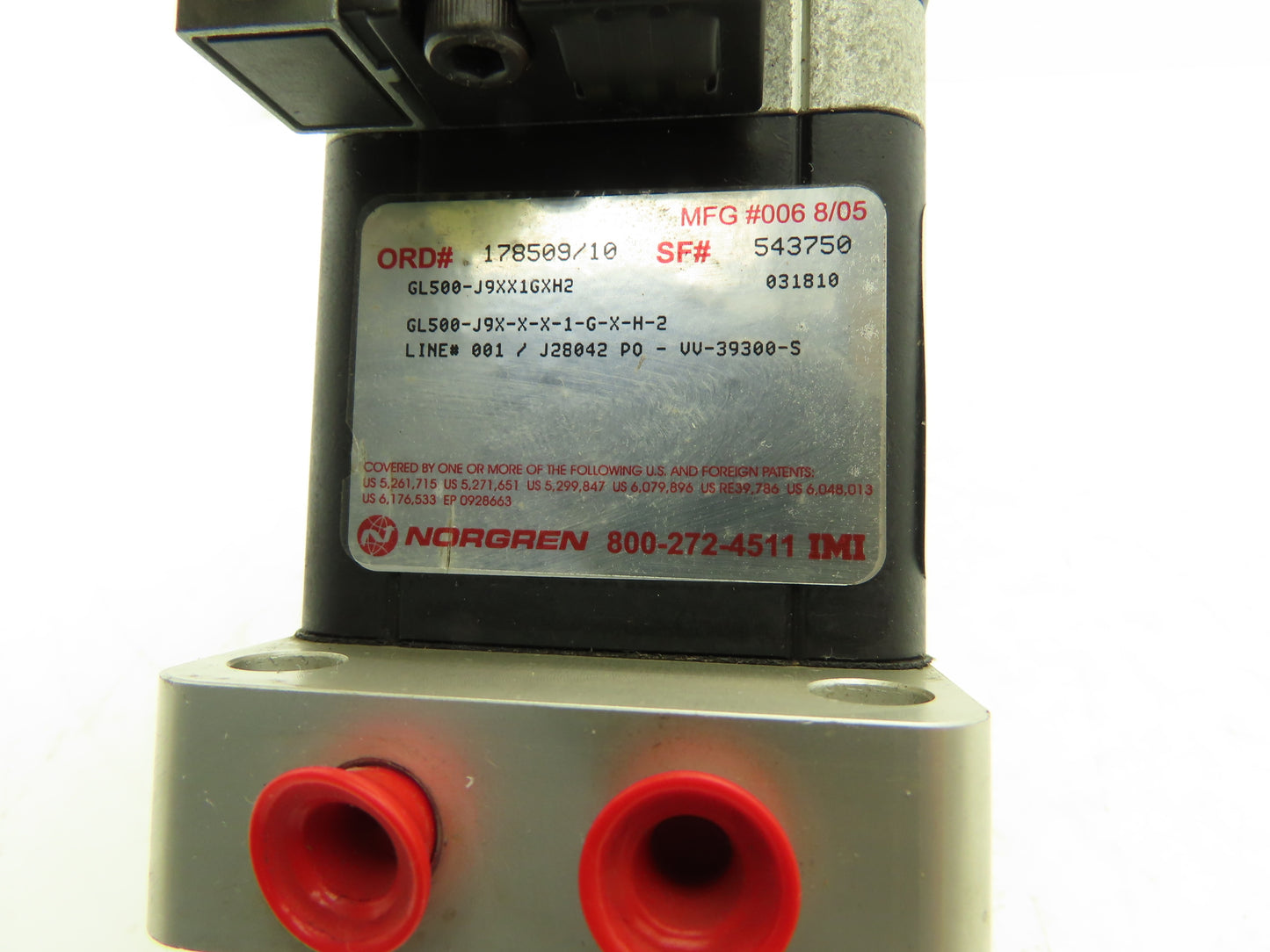 Norgren GL500-J9XX1GXH2 Grip-Lok Pneumatic Gripper Power Clamp 80 PSI Air