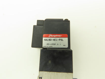 Humphrey HA180-4E1-PSL Pneumatic Solenoid Valve 24VDC  Lot of 2